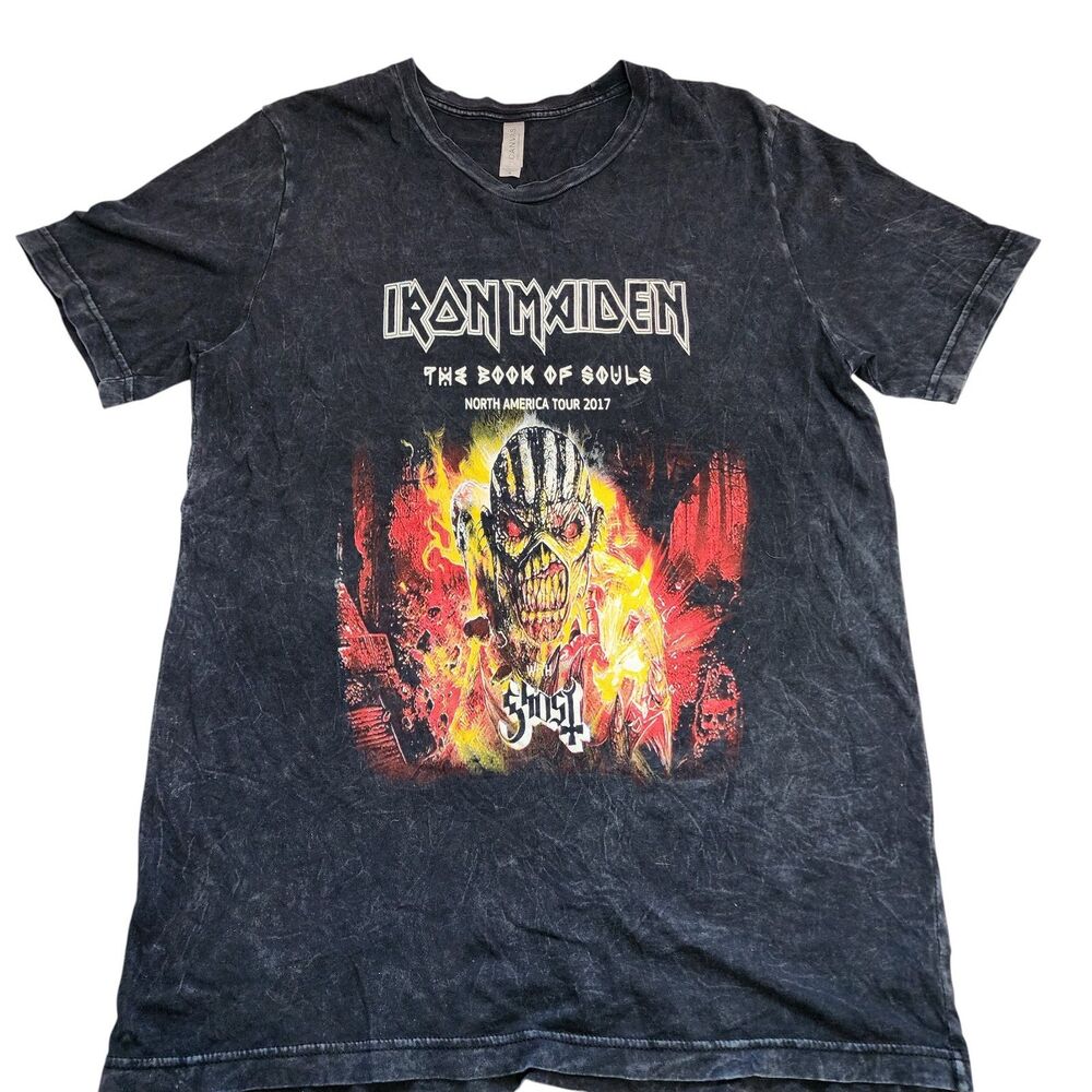 Iron Maiden Book of Souls 2017 Tour T-Shirt Ghost Band Tee Sz M